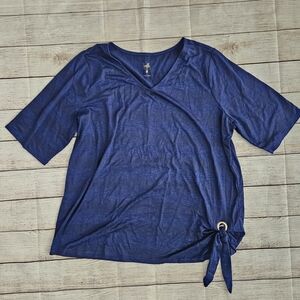 Shadow Stripe Grommet Side Tie Top